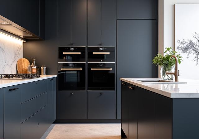 Sophisticated kitchen in South Yarra with integrated appliances